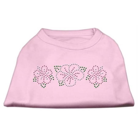 Tropical Flower Rhinestone Shirts Light Pink M - 12