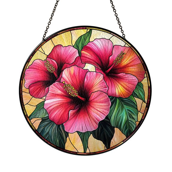 Tropical Flower Window Hanging – Glass Style Art