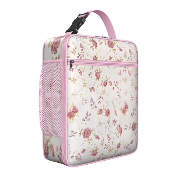 Tropical Flower and Leaves Insulated Lunch Bag Box Teen Reusable Lunch Bag Lightweight Lunch Tote Portable Bag Office Beach