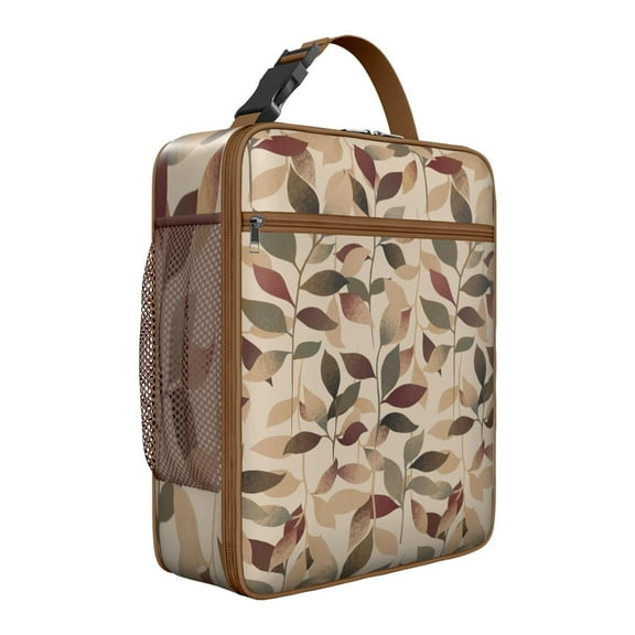 Tropical Flower and Leaves Insulated Lunch Bag Box Women Reusable Lunch Bag Water-Resistant Lunch Tote Portable Bag School Camping