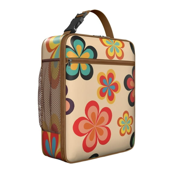 Tropical Flower and Leaves Insulated Lunch Box Teen Reusable Lunch Bag Water-Resistant Portable Lunch Bag Picnic Beach