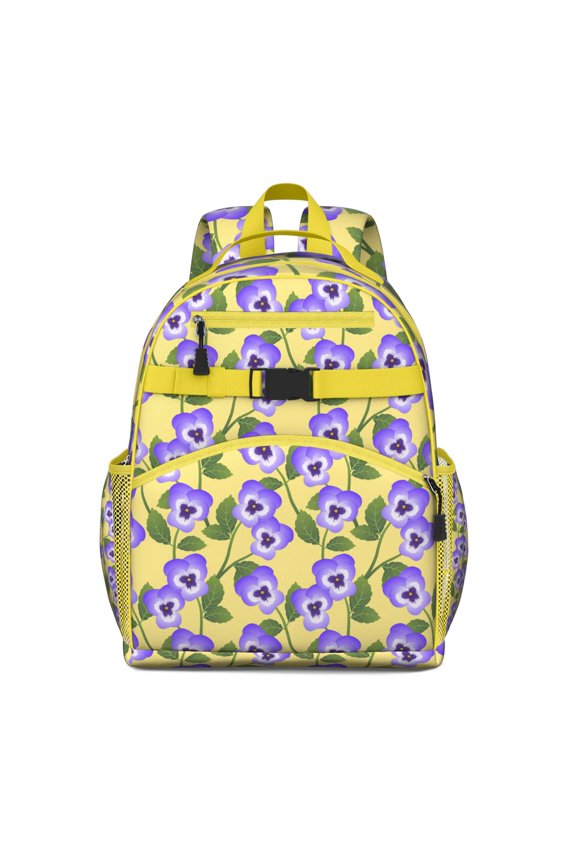 Tropical Flower and Leaves Waterproof Book Bag for Teens