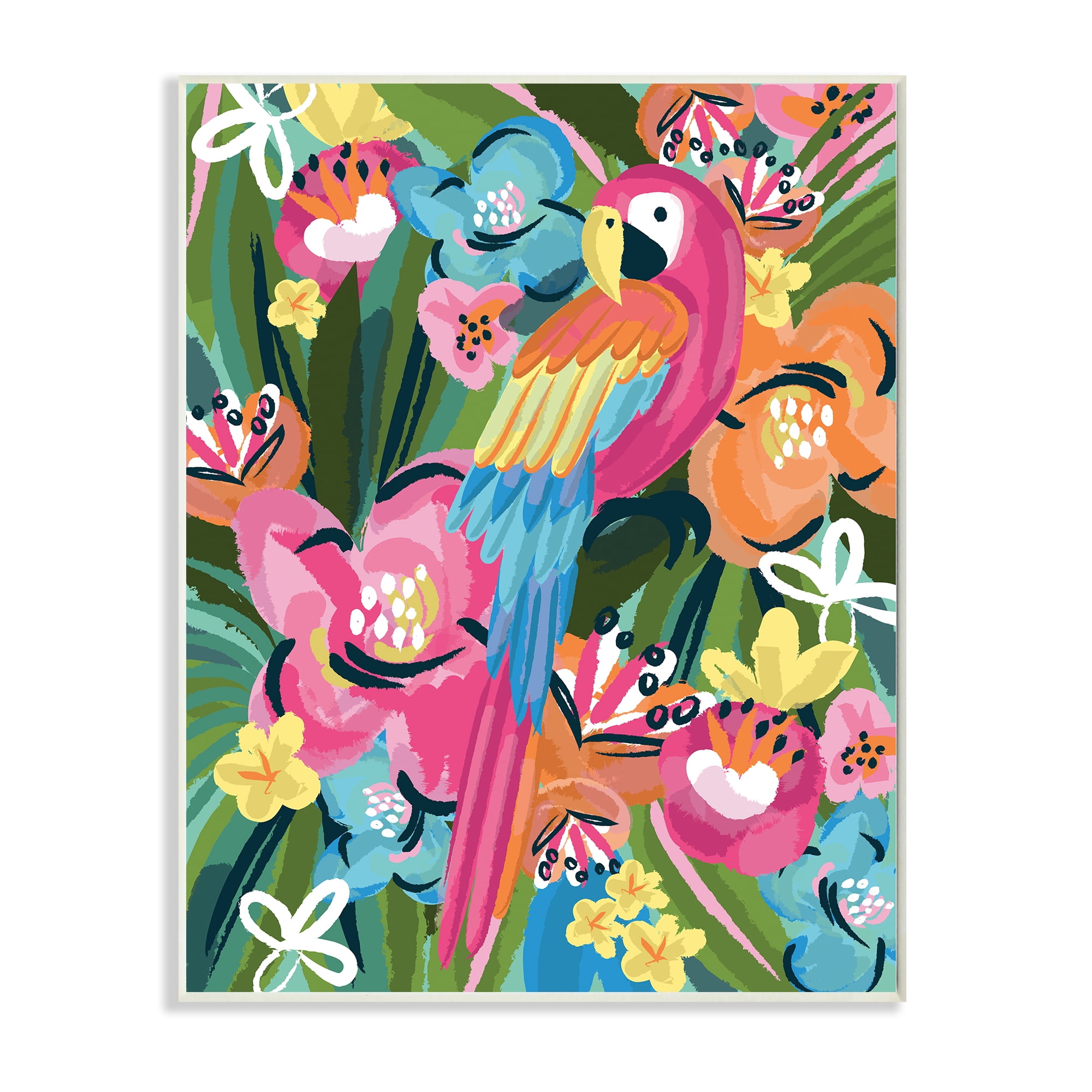 Tropical Flowers 10 in x 15 in Framed Painting Art Prints, by Stupell Home Décor