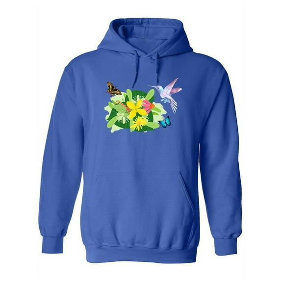 Tropical Flowers And Animals Hoodie Women -SPIdeals Designs, Female Medium