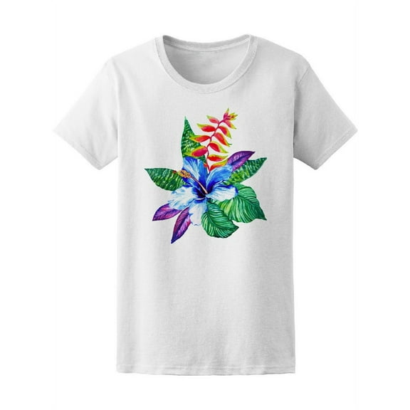 Tropical Flowers Bird Paradise T-Shirt Women -Image by Shutterstock, Female XX-Large