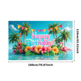 thumbnail image 1 of Tropical Flowers Birthday Party Hawaiian Banner Colorful Foliage Flamingo Decoration for Beach Celebration Summer Event Outdoor Party, 1 of 7
