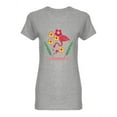 thumbnail image 1 of Tropical Flowers Flamingo Design Shaped T-Shirt Women -Image by Shutterstock, Female x-Large, 1 of 2