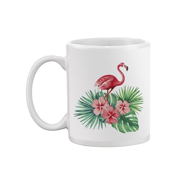 Tropical Flowers Flamingo Mug - SPIdeals Designs,