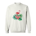 thumbnail image 1 of Tropical Flowers Flamingo Sweatshirt Women -SPIdeals Designs, Female XX-Large, 1 of 4