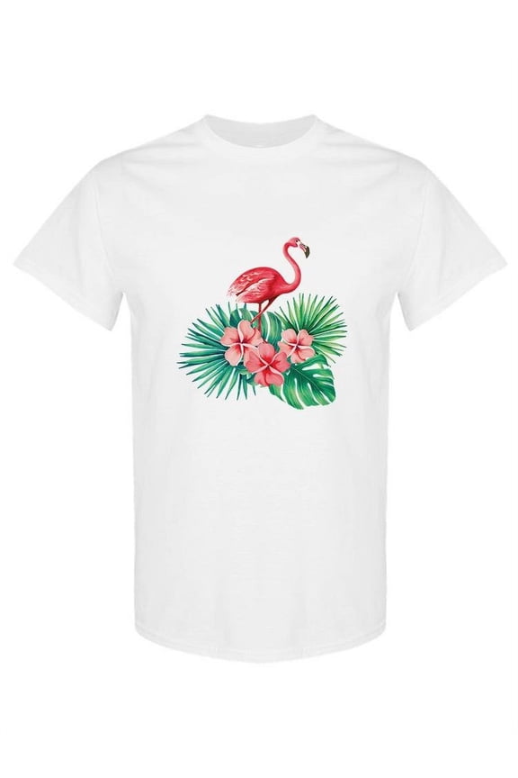 Tropical Flowers Flamingo T-Shirt Women -SPIdeals Designs, Female Small