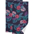 thumbnail image 1 of Tropical Flowers Leaves Hand Towels for Bathroom, Summer Colorful Floral Kitchen Towel 2 PCS Ultra Soft and Highly Absorbent Decorative Fingertip Face Bath Towels for Spa & Hotel, 28.3"x 14.4", 1 of 5