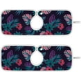 thumbnail image 1 of Tropical Flowers Leaves Sink Splash Guard for Faucet 2 Packs Faucet Absorbent Mats, Colorful Flower Summer Faucet Handle Drip Catcher Quickly Drying Mat for Kitchen Counter Bathroom, 23.6"x5.5", 1 of 7
