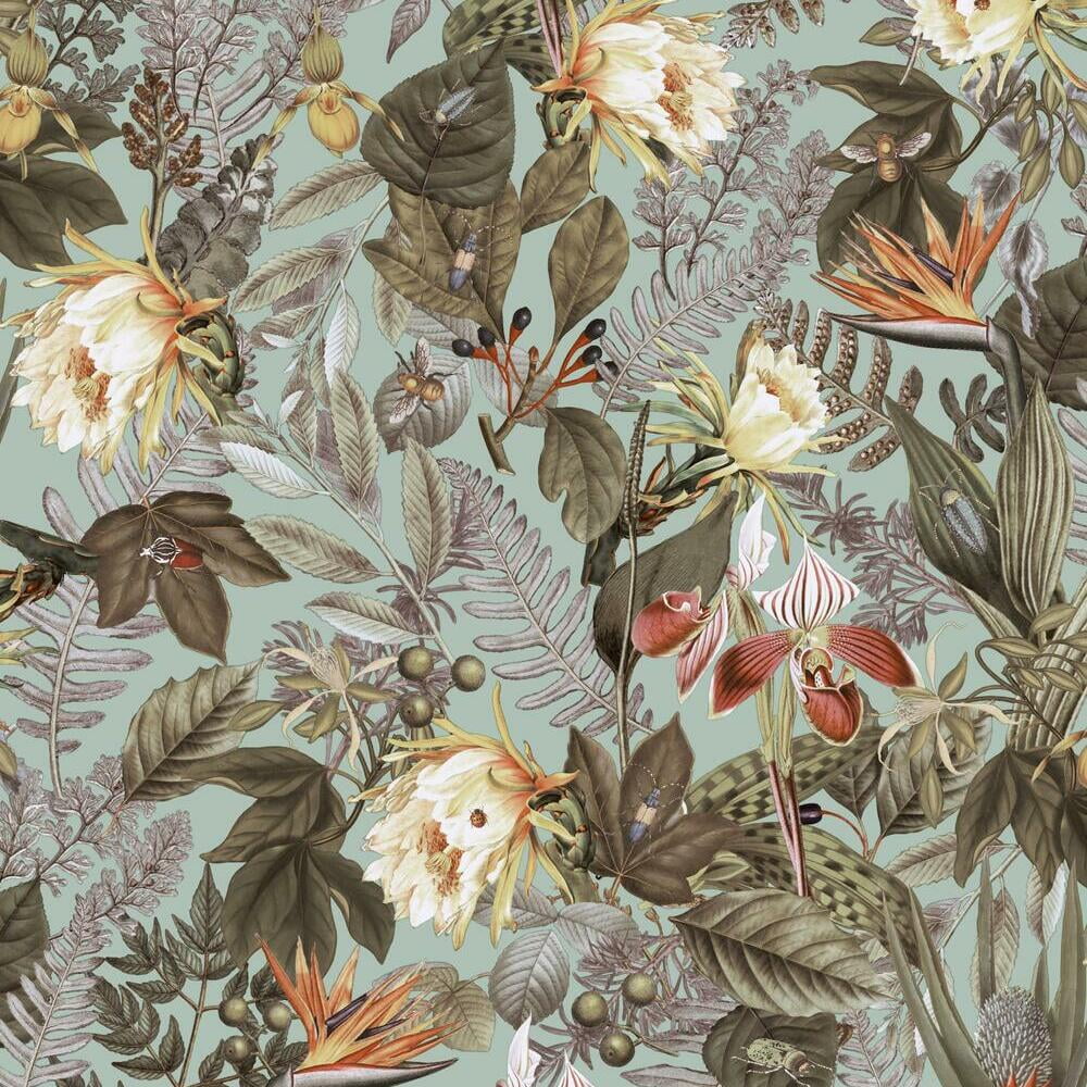Tropical Flowers Peel and Stick Wallpaper