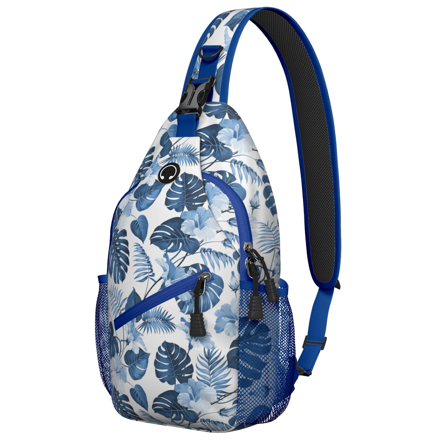 Tropical Flowers Shoulder Backpack - Vibrant Boho Daypack - Ideal for Travel, Festivals, Summer Activities