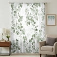 thumbnail image 1 of Tropical Foliage Sheer Curtains 45 Inches Long, Sage Green Botanical Spring Summer Light Filering Curtains, Breathable Simi Curtain Privacy Drapes for Kitchen Bathroom Small Window Treatment, 1 of 9