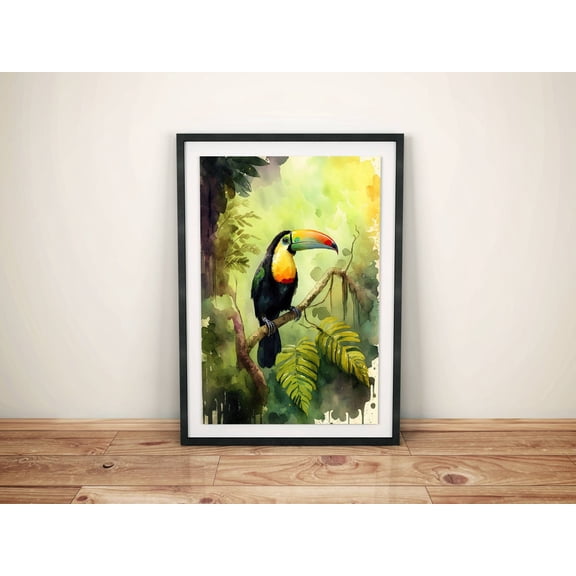 Tropical For The Jungle Colorful Toucan Illustration Of Nature Exotic Ideas For The And Poster Unframed Paper Print