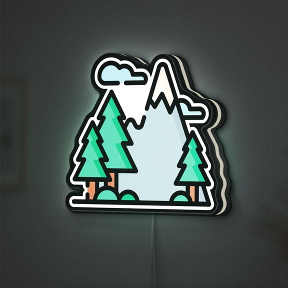 Tropical Forest 3D Novelty Light Box, Jungle and Rainforest Lamp Decor for Exotic Nature Rooms and Botanical Homes (Height 8 inch, 20cm)