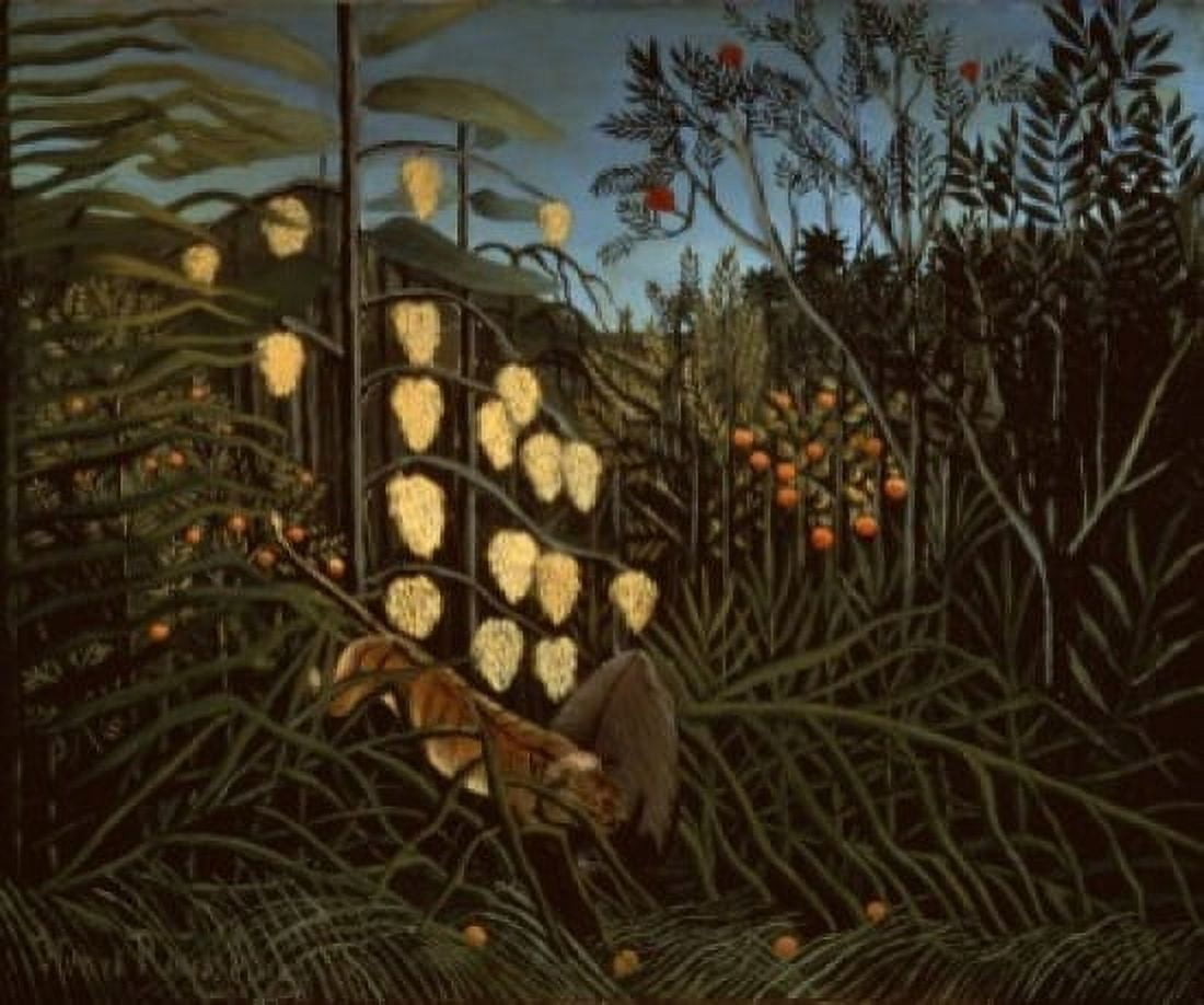 Tropical Forest Battling Tiger & Bull 1908 Henri Rousseau (1844-1910 French) Oil On Canvas State Hermitage Museum St Petersburg Russia Canvas Art - Henri Rousseau (24 x 36)