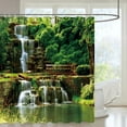 thumbnail image 1 of Tropical Forest Shower Curtain Green Plants Nature Landscape Hanging Curtain Polyester Fabric Bathroom Decoration Set With Hooks, 1 of 5
