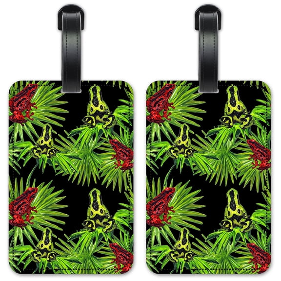 Tropical Frogs - Luggage ID Tags / Suitcase Identification Cards - Set of 2