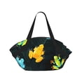 thumbnail image 1 of Tropical Frogs Palm Leaf 2-in-1 Foldable Picnic Blanket Tote Bag Shoulder Handbag, Large Circular Outdoor Mat for Beach Camping Park, 1 of 5