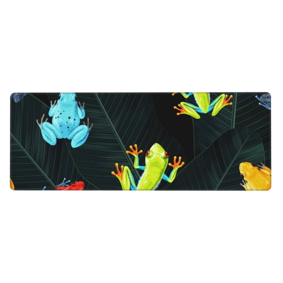 Tropical Frogs Palm Leaf Mouse Pad Extended Large Gaming Mousepad Non-Slip Rubber Big Keyboard Desk Mat 31.5 X 11.8 Inch
