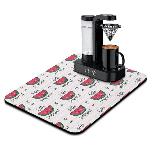 Tropical Fruit Coffee Station Mat Quick-Drying and Non-Slip Mat for Espresso Machines