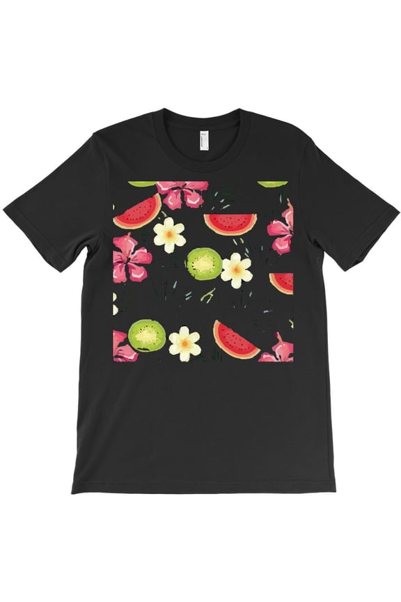 Tropical Fruit Garden Watermelon Kiwi Jungle Harvest Themed Graphic Fun - Premium Fabric G25583 Unisex T-Shirt, Up to Size 5XL