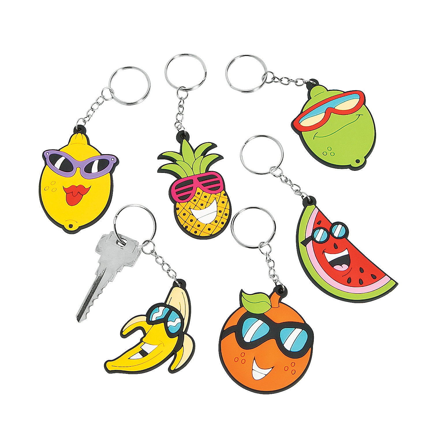 Tropical Fruit Keychains - Party Favors - 12 Pieces - Walmart.com