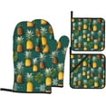 thumbnail image 1 of Tropical Fruit Paradise Print Oven Mitts and Pot Holders Sets 4 Piece Set Kitchen Women Men Cooking Baking Microwave Heat Resistant, 1 of 6