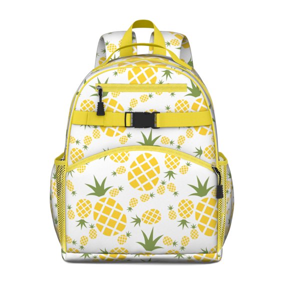 Tropical Fruit Pattern Student Backpack Featuring Pineapple Lover Design and Exotic Flowers Lightweight and Spacious School Book Bag for Student and Students