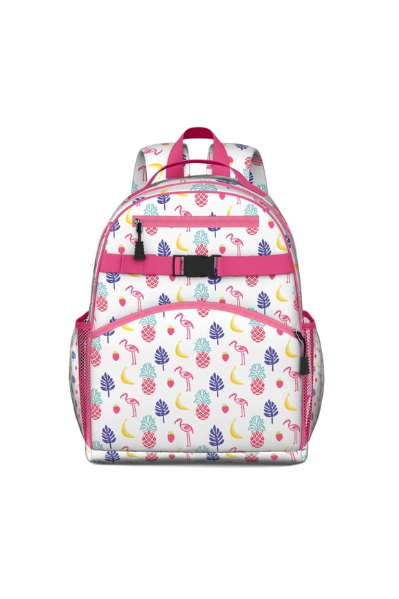 Tropical Fruit Pattern Student Backpack Featuring Pineapple Lover Design and Exotic Flowers Lightweight and Spacious School Book Bag for Student and Students