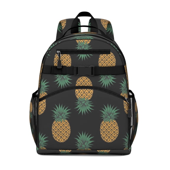 Tropical Fruit Pattern Student Backpack Featuring Pineapple Lover Design and Exotic Flowers Lightweight and Spacious School Book Bag for Student and Students