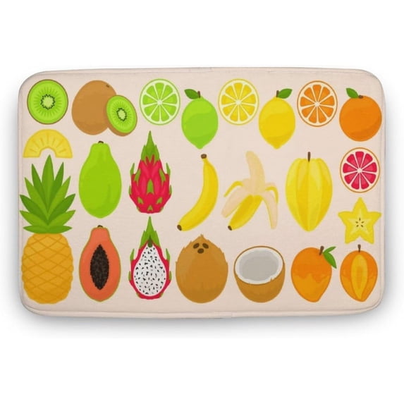 Tropical Fruit Pineapple Banana Lemon Summer Door Mat Indoor Outdoor Entrance Non Slip Doormats Floor Mats Area Rugs Welcome Entrance Mats for Home Kitchen Patio Gift for Women Men 16x24 Inch