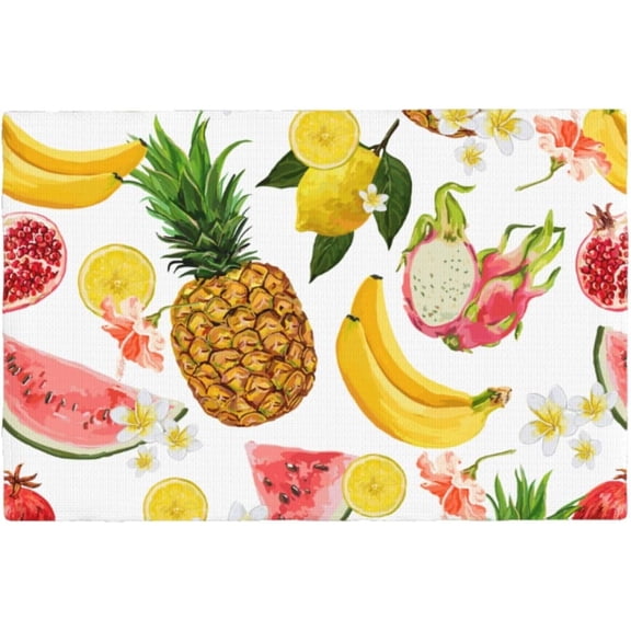 Tropical Fruit Placemats Set of 6 Table Mats Table Tableware Place Mats with Non-Slip Heat-Resistant Washable for Dining Home Kitchen Party Indoor