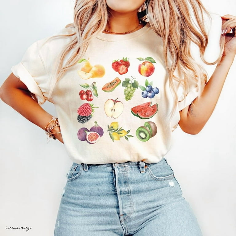 Tropical Fruit T-Shirt, Cute Fruity Shirt, Cottagecore Lemon
