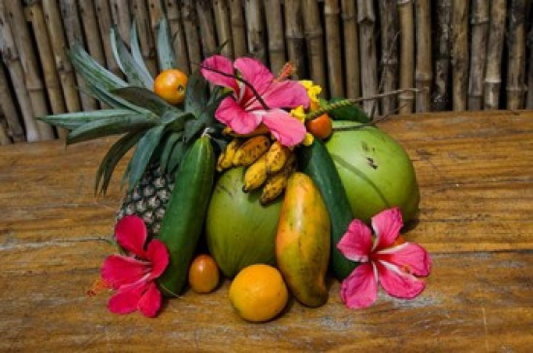 Tropical Fruit on Praslin Island Seychelles Canvas Art - Alison Wright DanitaDelimont (34 x 23)