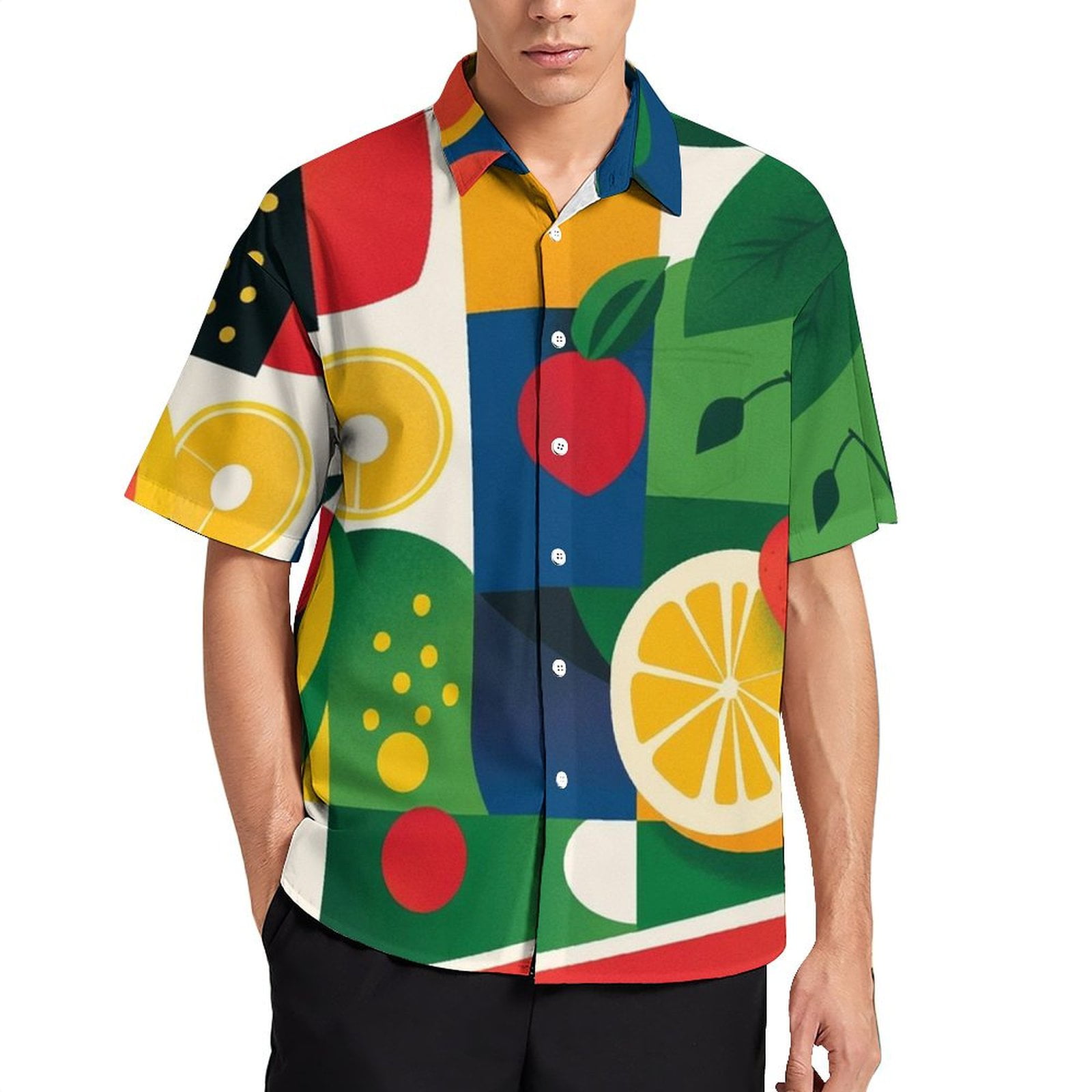 Tropical Fruits with Exotic Flavors Men's Shirt Short Sleeves Printed ...
