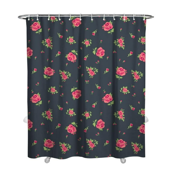 Tropical Garden Floral Curtain – Watercolor Botanical Art Print for Summer-Inspired Shower Room Decor