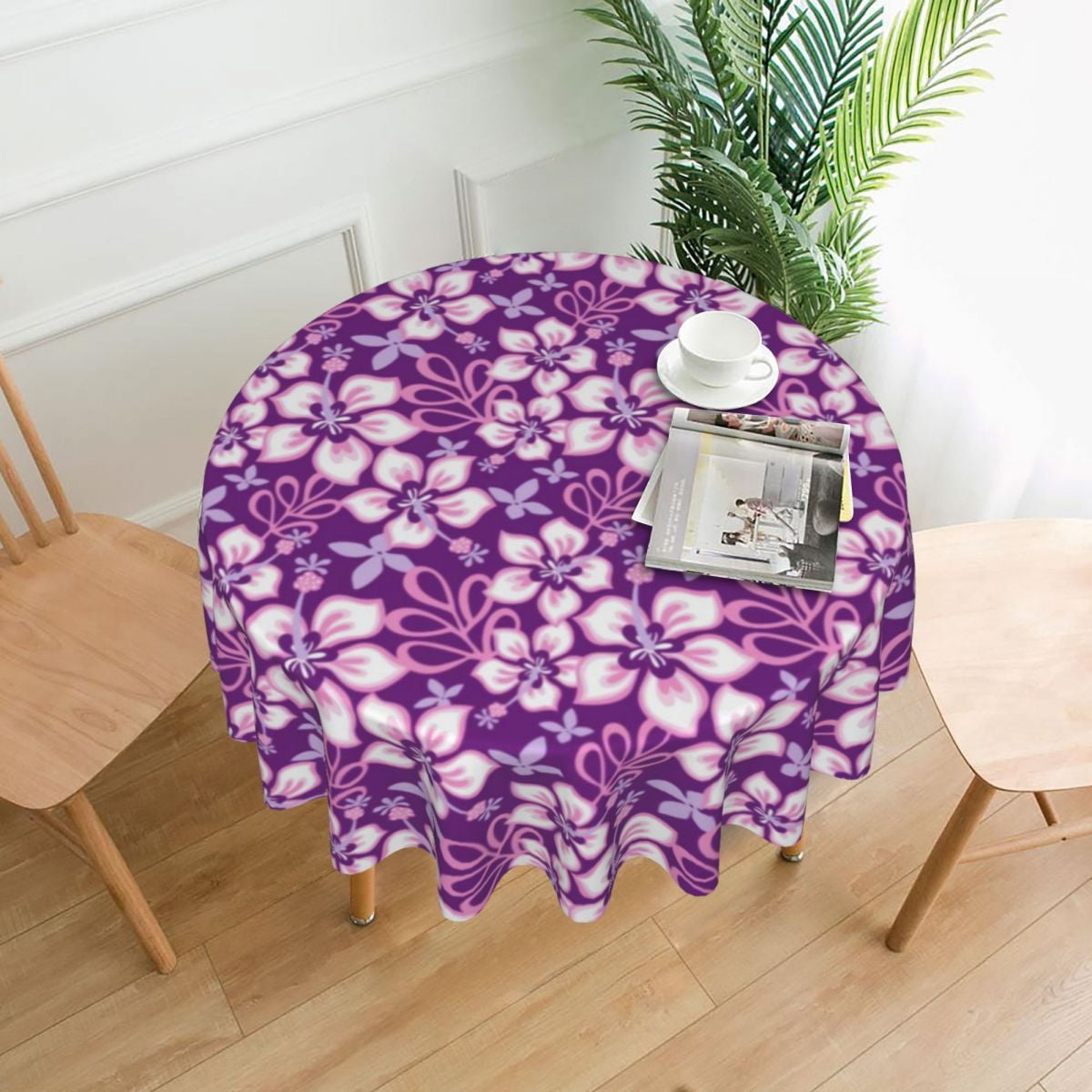 Tropical Garden Round Tablecloth Flamingo Birds Print Waterproof Table ...