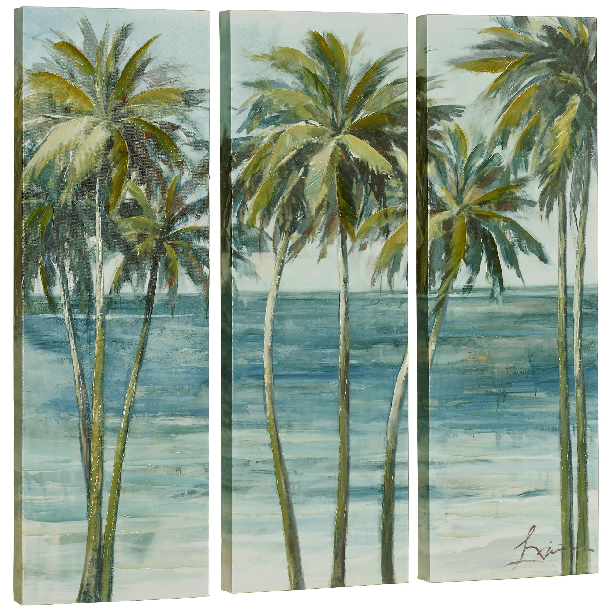 Tropical Getaway Triptych Canvas Wall Art Multi Cool Set of Three 3 ...