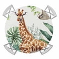 thumbnail image 1 of Tropical Giraffe Sloth Round Tablecloth for 36-44 Inch Tables,Fitted Table Cover with Elastic Edge,Watercolor Summer Palm Leaf Waterproof Outdoor Table Cloth Protector for Patio Garden Dinner Picnic, 1 of 9