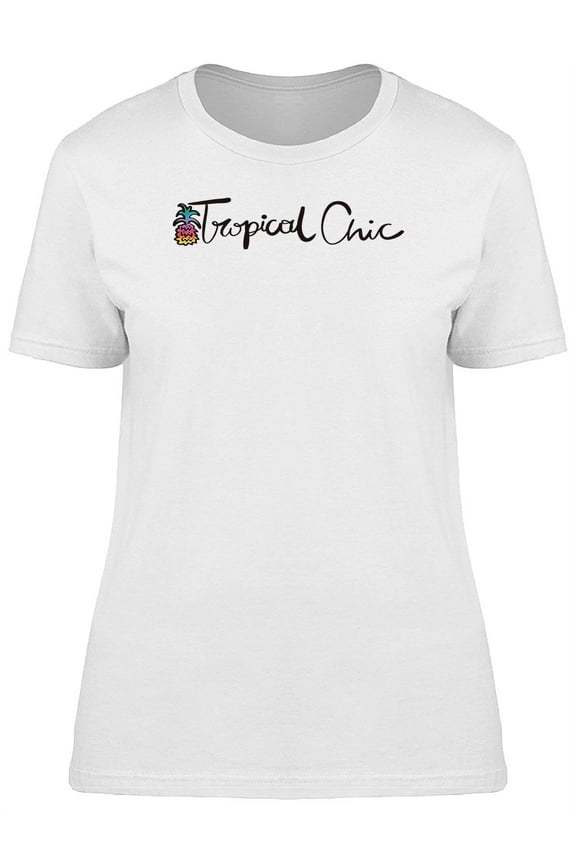 Tropical Girly Chic Pineapple T-Shirt Women -Image by Shutterstock, Female Small