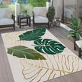 thumbnail image 1 of Tropical Green Banana Leaf Plant Area Rug, Luxurious Modern Golden Lines Leaves Print Rugs, Washable Breathable Durable Carpet For Room Sofa Living Room Mat Bedroom Home Decor 1x2ft, 1 of 6
