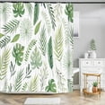 thumbnail image 1 of Tropical Green Plant Shower Curtain Leaves Printed washable bath curtain Waterproof Polyester Fabric bathroom Curtains, 1 of 5