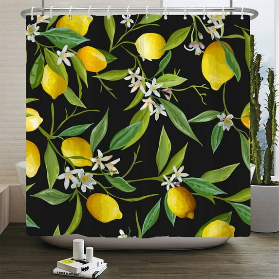 Tropical Green plant Trees Waterproof Shower Curtains Polyester Fabric with 12 Bath Curtain Home Decor Bathroom Curtains