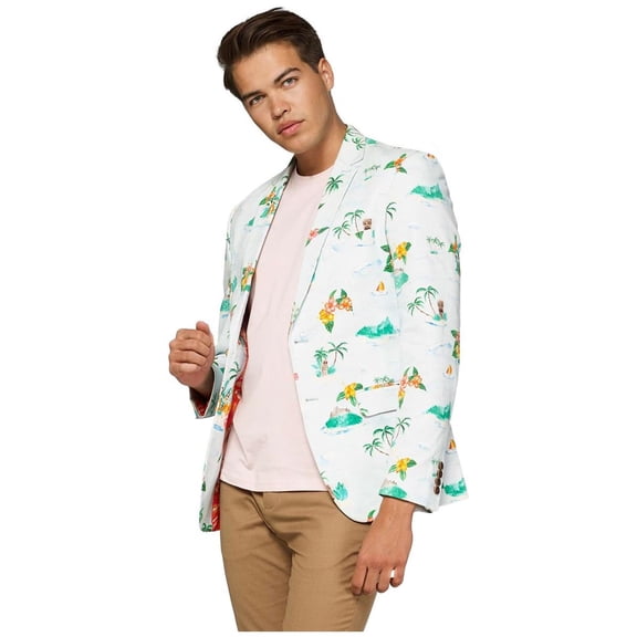 OppoSuits Deluxe Men's Blazers Tropical - Hawaiian - Aloha Blue - US 40 Blue