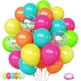 thumbnail image 1 of Tropical Hawaiian Balloons Set, 65Pcs 12In Summer Party Luna Balloons with Hot Pink Green Orange Yellow Teal Blue for Hawaiian Luau Summer Birthday Party Decorations, 1 of 14