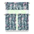 thumbnail image 1 of Tropical Hawaiian Flowers Kitchen Curtains Set 27.5x36in Polyester Valance and Tiers, Island Botanical Window Curtains for Small Kitchen Decor and Summer Home Styling, 1 of 6