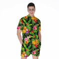 thumbnail image 1 of Tropical Hawaiian Fruits Pattern Short Sleeve Men'S Rompers, Tropical Hawaiian Aloha Floral Casual Summer Jumpsuits Outfit, 1 of 4